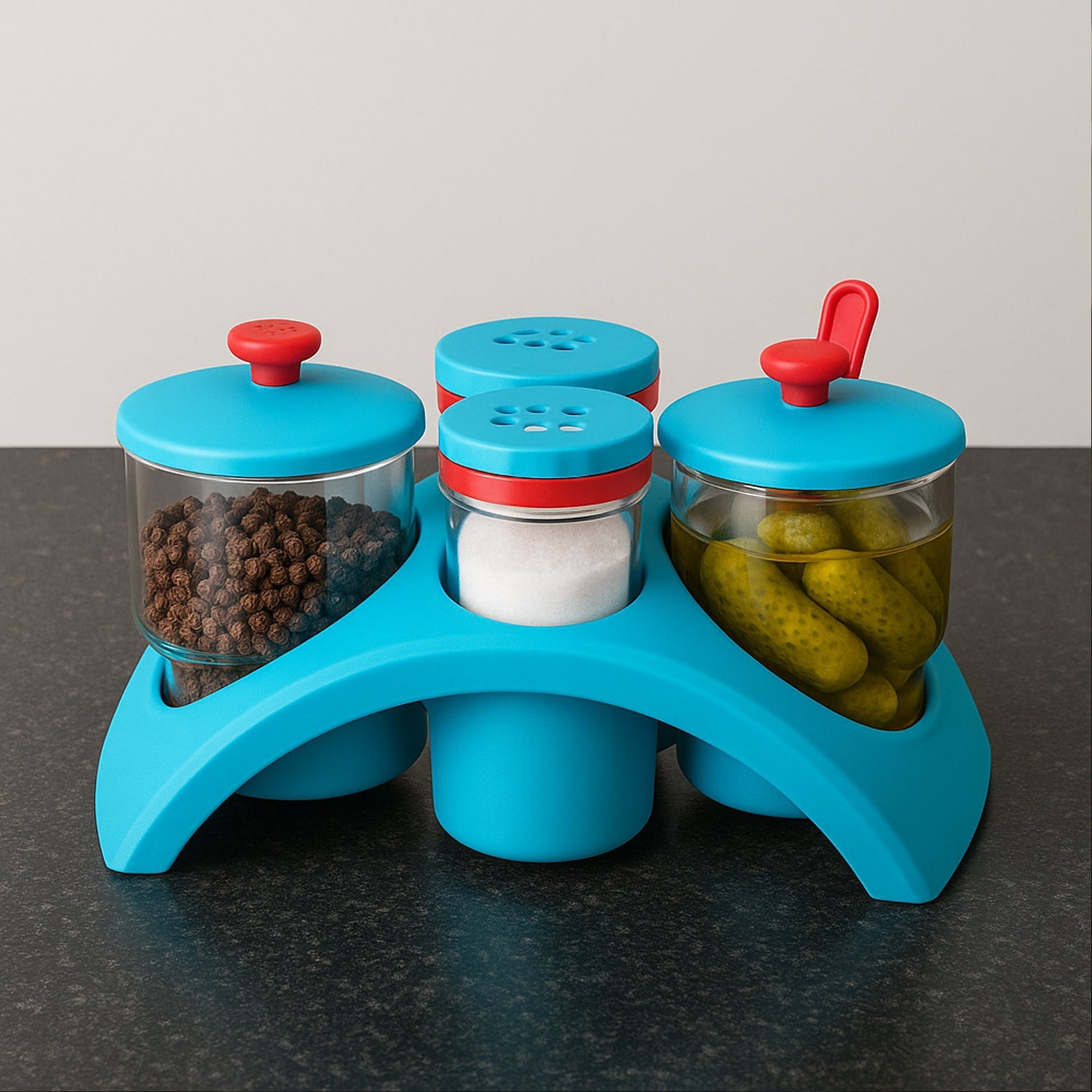 Supermom Plastic 4x Pickle with Salt & Pepper Storage Set Supermom Plastic 4x Pickle with Salt & Pepper Storage Set